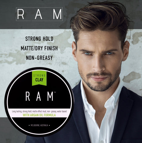 Ram Men's Australian Hair Styling Matte Clay | Argan Oil Formula 100g